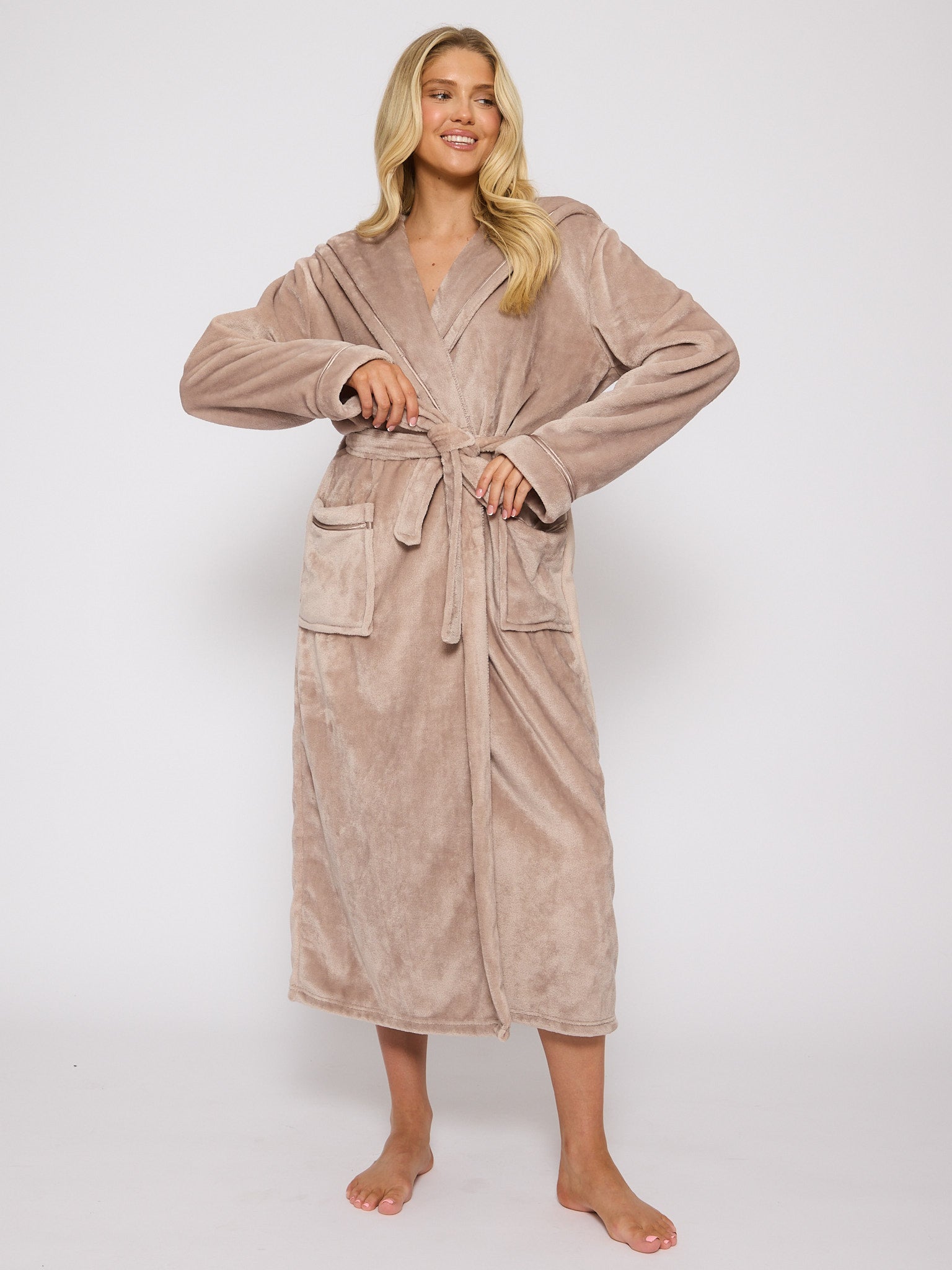 Aurelia | Dames Jurk - Zachte Teddy Fleece met Strikceintuur 0