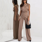 Arlette Tweedelige set met mouwloze top en palazzo broek voor dames