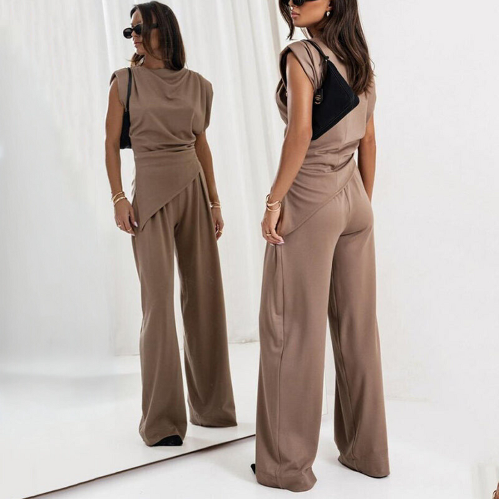 Arlette Tweedelige set met mouwloze top en palazzo broek voor dames