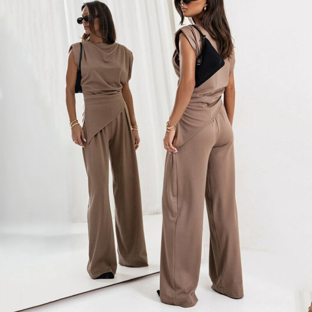 Arlette Tweedelige set met mouwloze top en palazzo broek voor dames