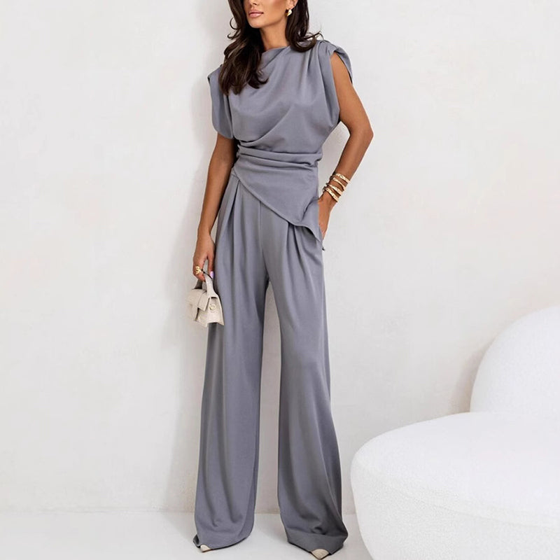 Arlette Tweedelige set met mouwloze top en palazzo broek voor dames