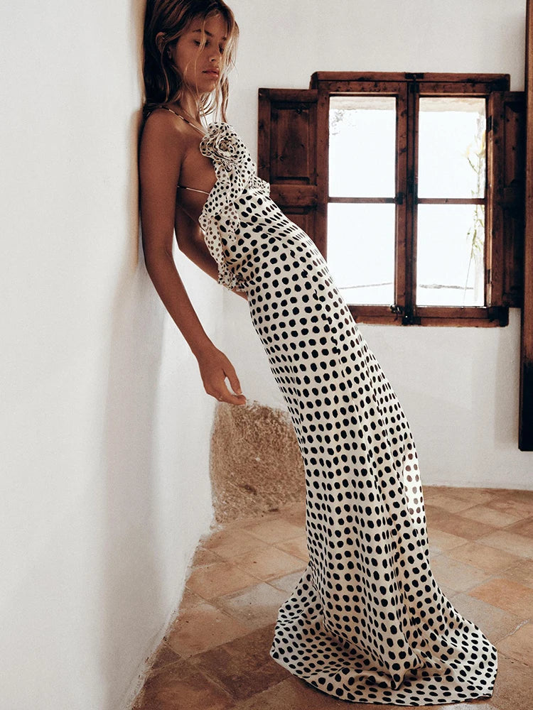 Ava | Dames Maxi Jurk - Speelse Polkadotprint, Elegante Zomerjurk 2