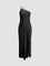 Evening dress black with split side profile