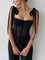 Doorzichtige mesh bustiertop zwart met strikjes front view