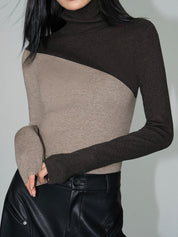 Sherri | Diagonaal kleurblokontwerp coltrui casual