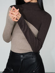 Sherri | Diagonaal kleurblokontwerp coltrui casual
