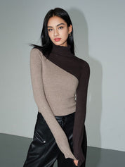 Sherri | Diagonaal kleurblokontwerp coltrui casual