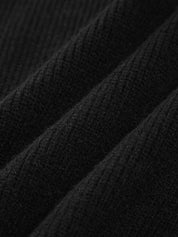 Close-up of black ribbed sweater texture