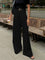 Wide-leg high-waist pants black front view