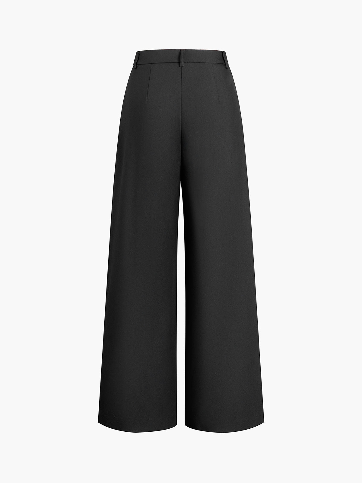 Wide-leg high-waist pants black full-length view
