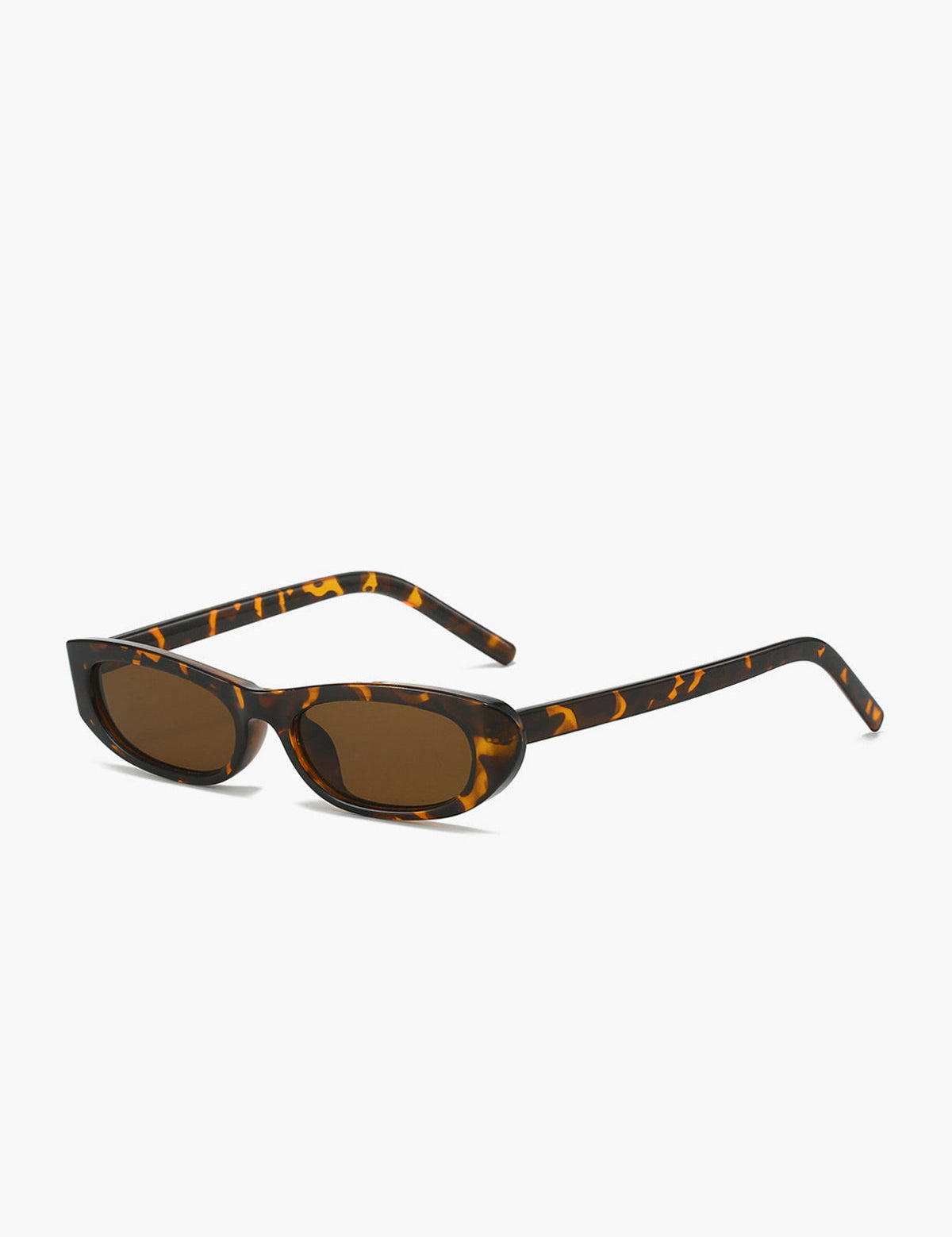 Sunglasses with tortoiseshell pattern and brown lenses, front view
