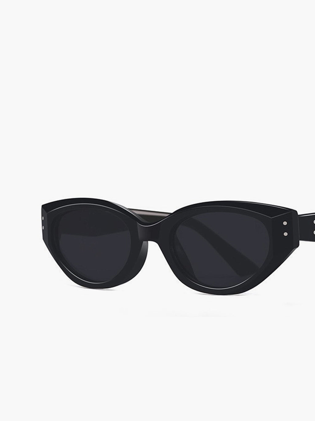Sunglasses black acetate front view, angled