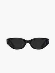 Sunglasses black acetate front view, close-up