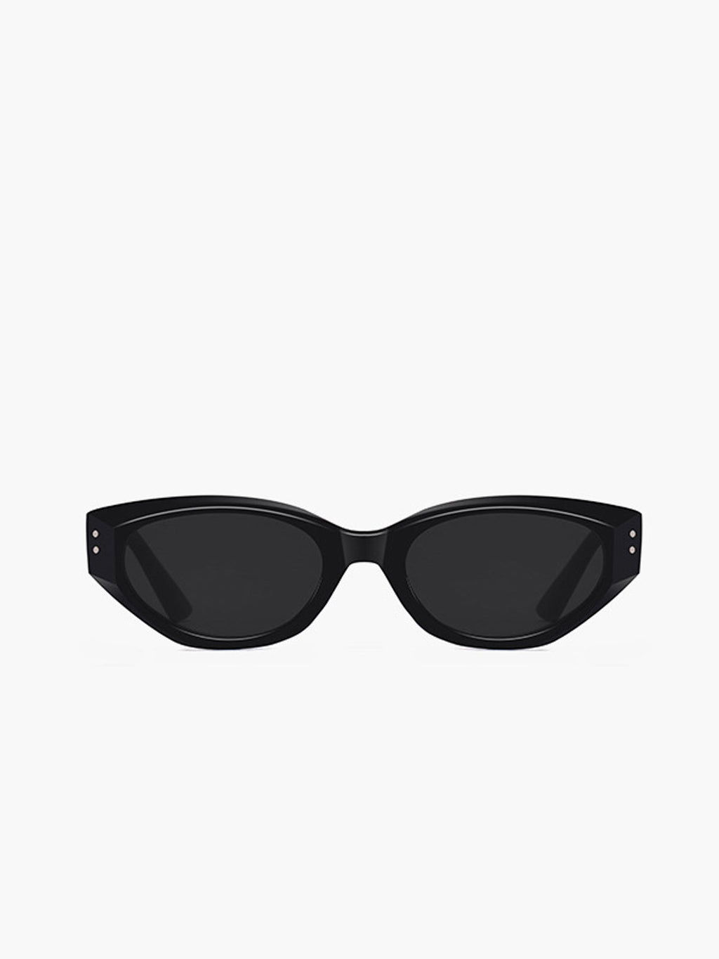 Sunglasses black acetate front view, close-up