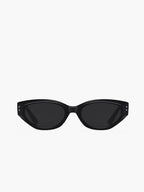 Sunglasses black acetate front view, close-up