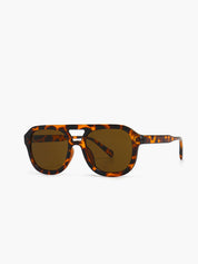 Sunglasses brown tortoiseshell frame front view isolated