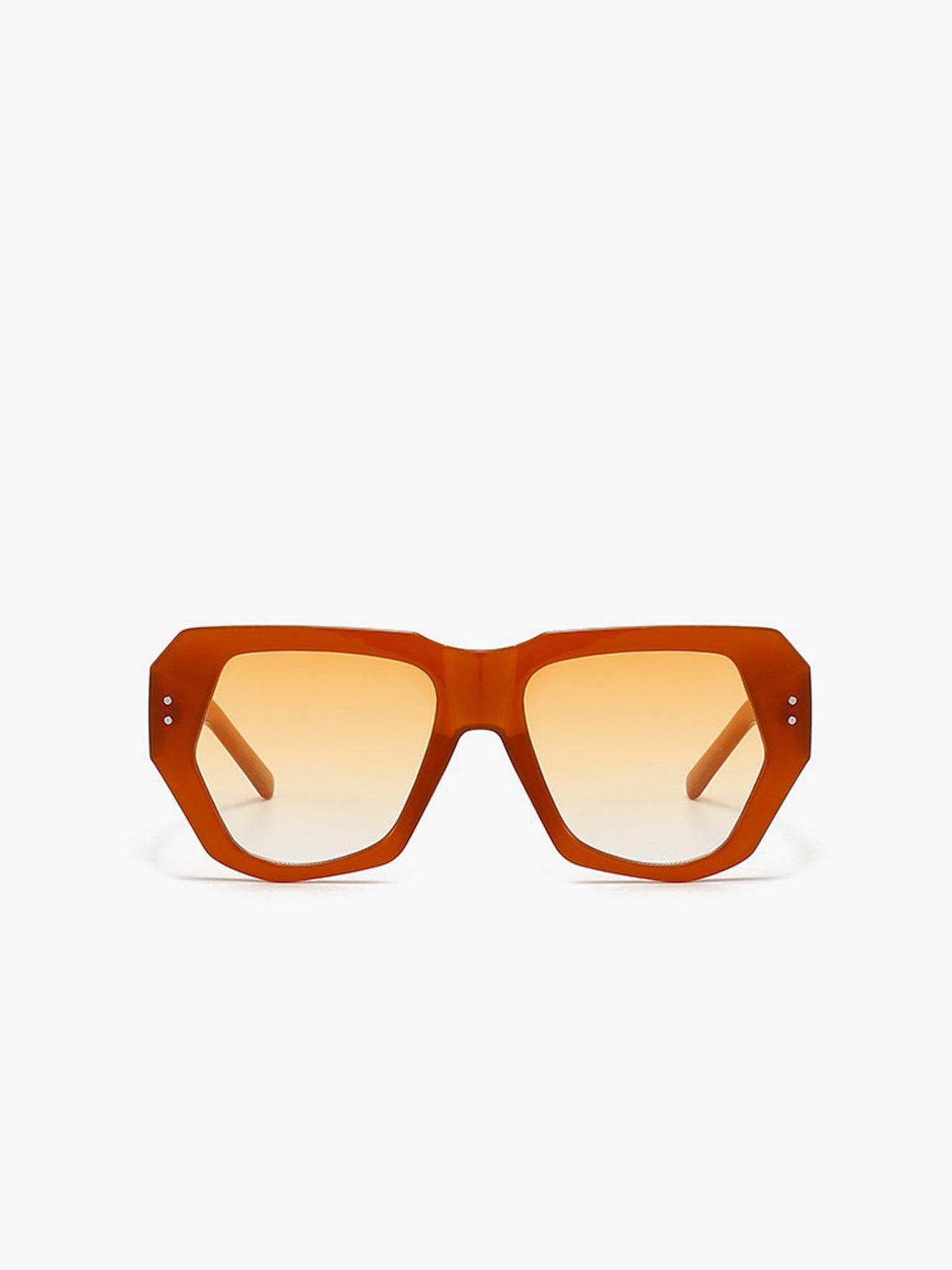 Sunglasses amber geometric frame front view
