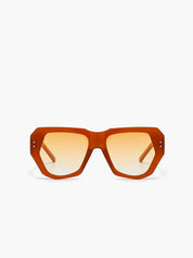 Sunglasses amber geometric frame front view