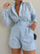 Light blue linen co-ord set front view
