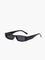 Slim rectangular sunglasses black plastic front view