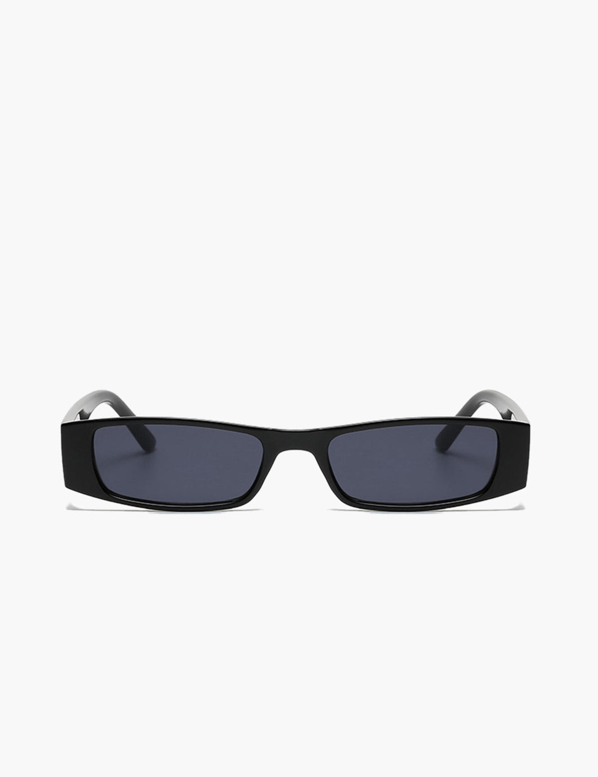 Black rectangular sunglasses angled view