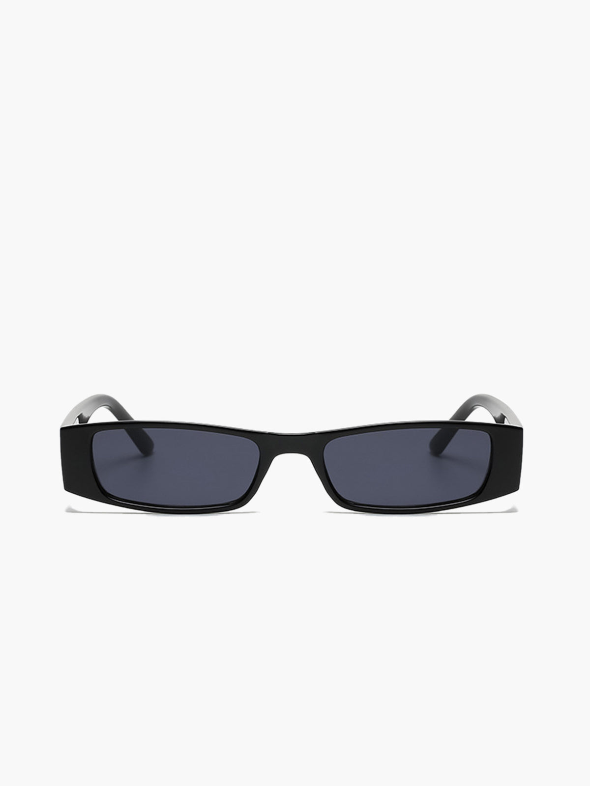 Black rectangular sunglasses angled view