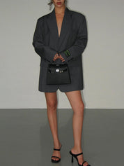 Klassieke blazer donkergrijs oversized front view
