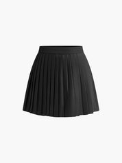 Black pleated skirt front view