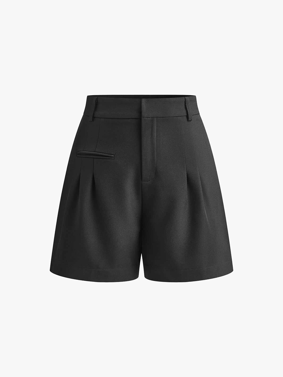 Korte broek met hoge taille zwart front view