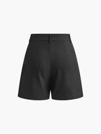 Korte broek met hoge taille zwart front view