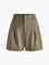 Korte broek met hoge taille taupe regular fit front view
