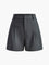 Korte broek donkergrijs met hoge taille en plooien front view