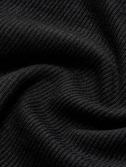 Black ribbed top fabric texture detail
