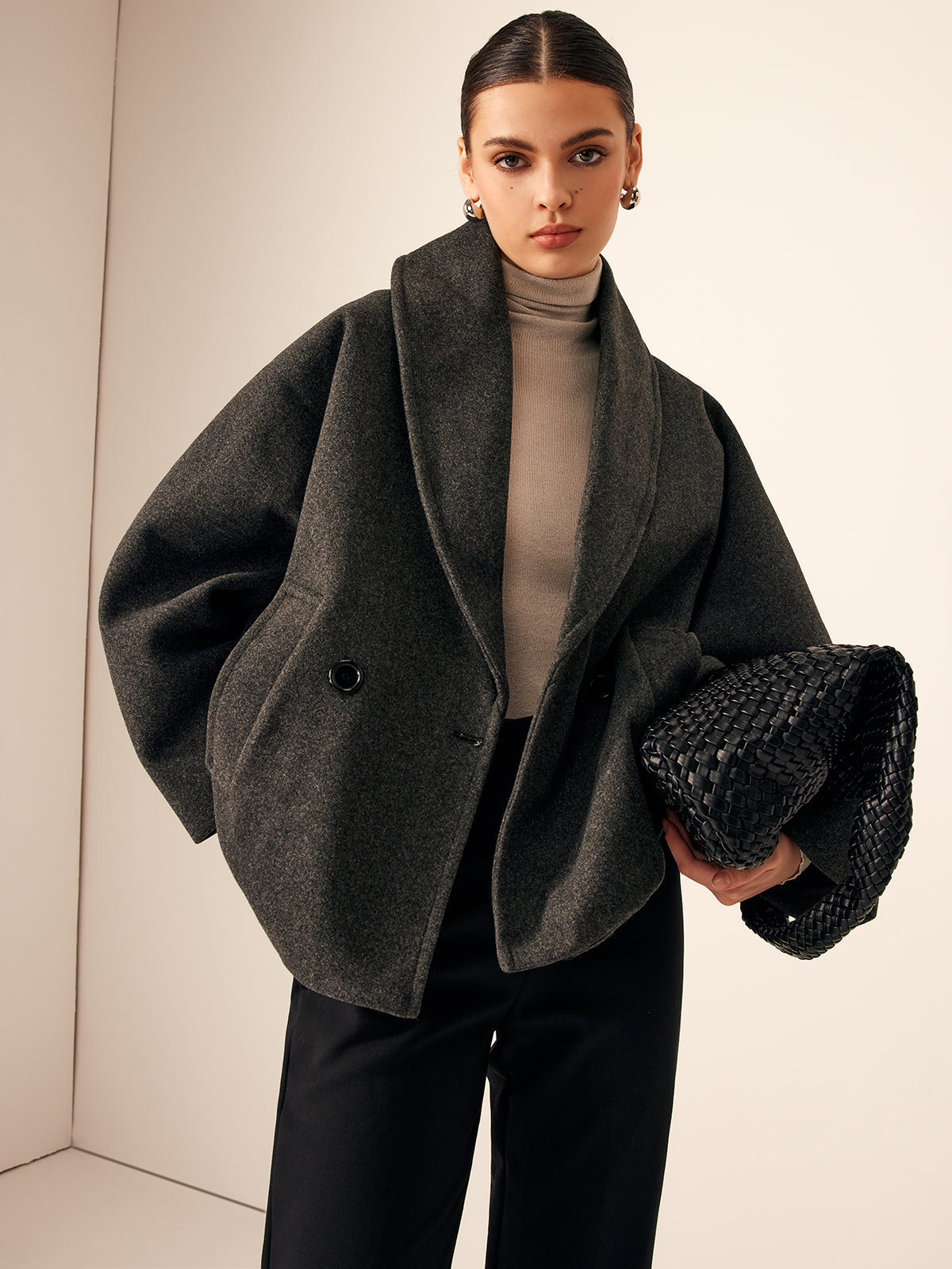 Sorel Korte jas met zakdetails van tweed voor dames