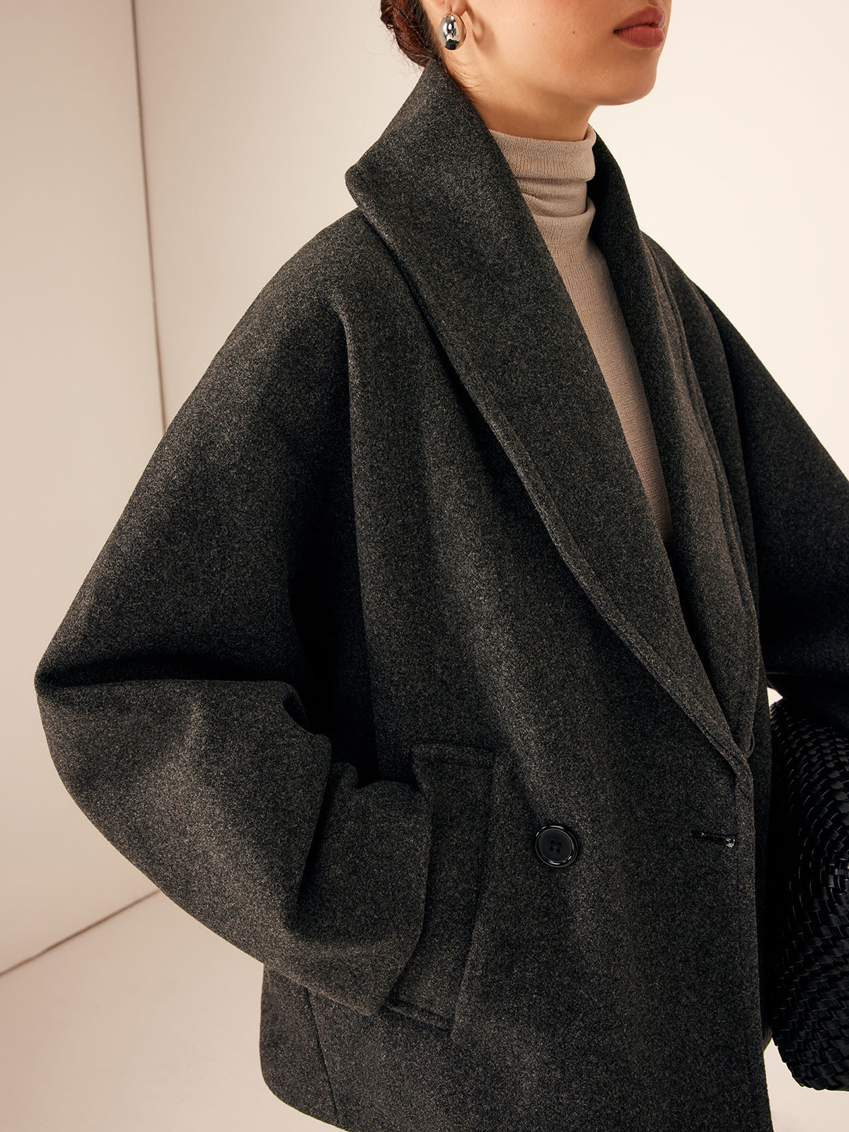 Sorel Korte jas met zakdetails van tweed voor dames