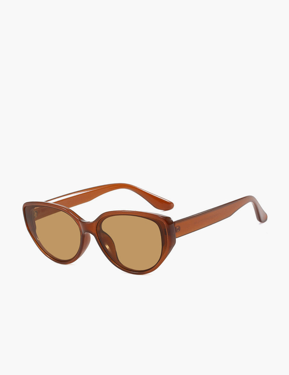 Cat-eye sunglasses amber plastic front view