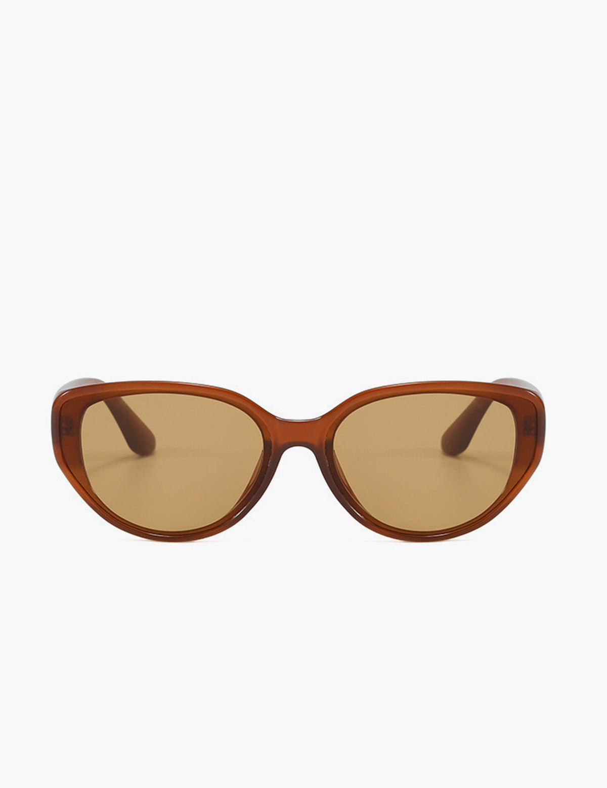 Amber cat-eye sunglasses angled view