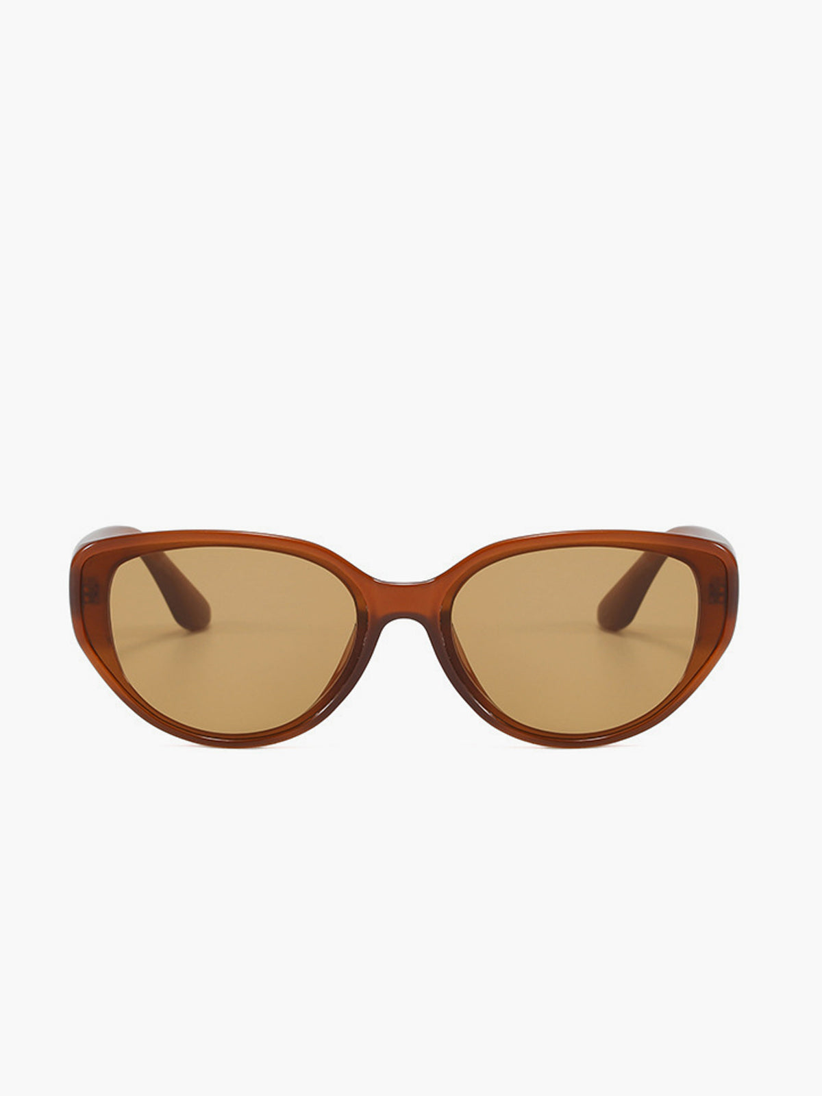 Amber cat-eye sunglasses angled view