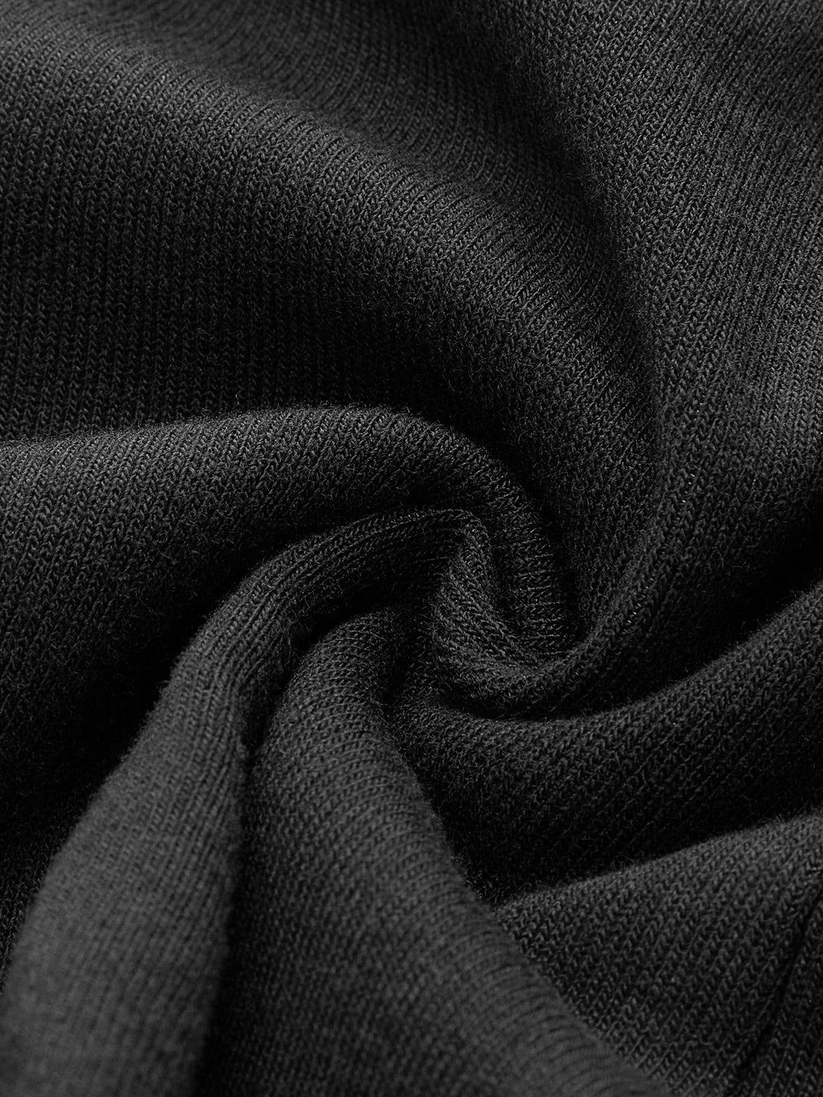 Knitted turtleneck sweater black fabric detail