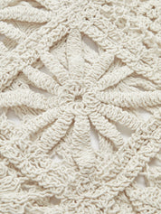 Cream crochet cardigan floral pattern detail
