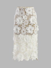 White lace skirt side view