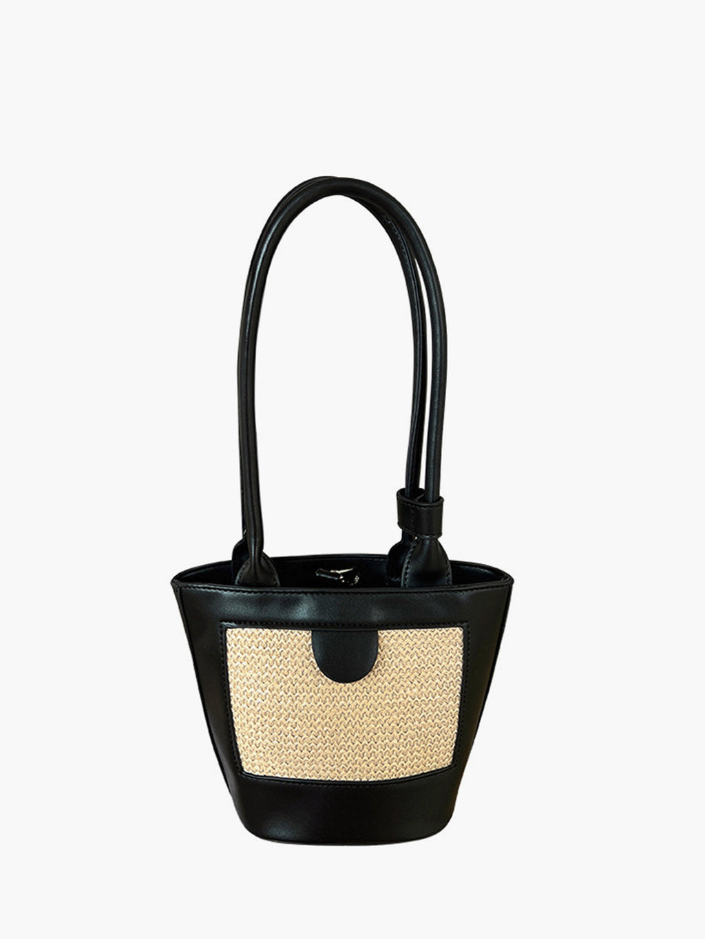 Vienne Lichte tote bag van riet en vegan leer