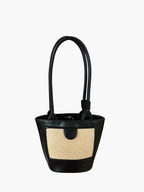 Vienne Lichte tote bag van riet en vegan leer