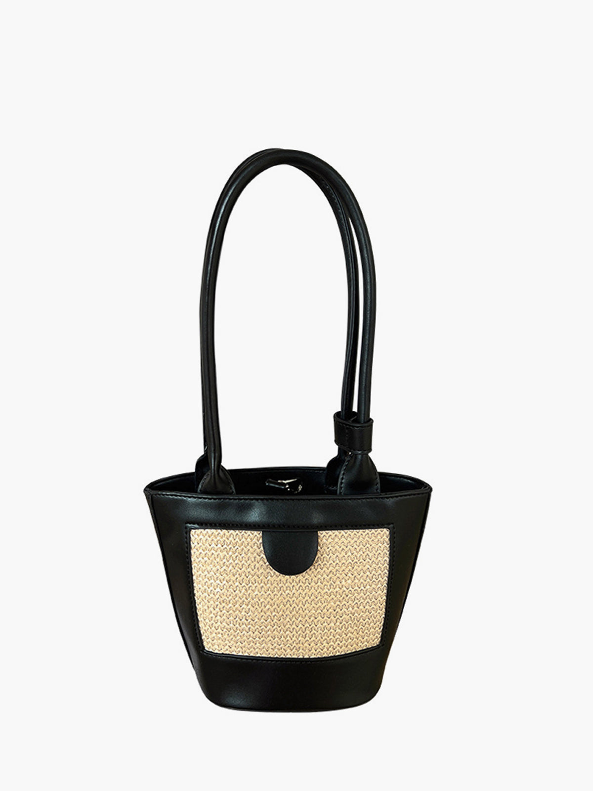 Vienne Lichte tote bag van riet en vegan leer