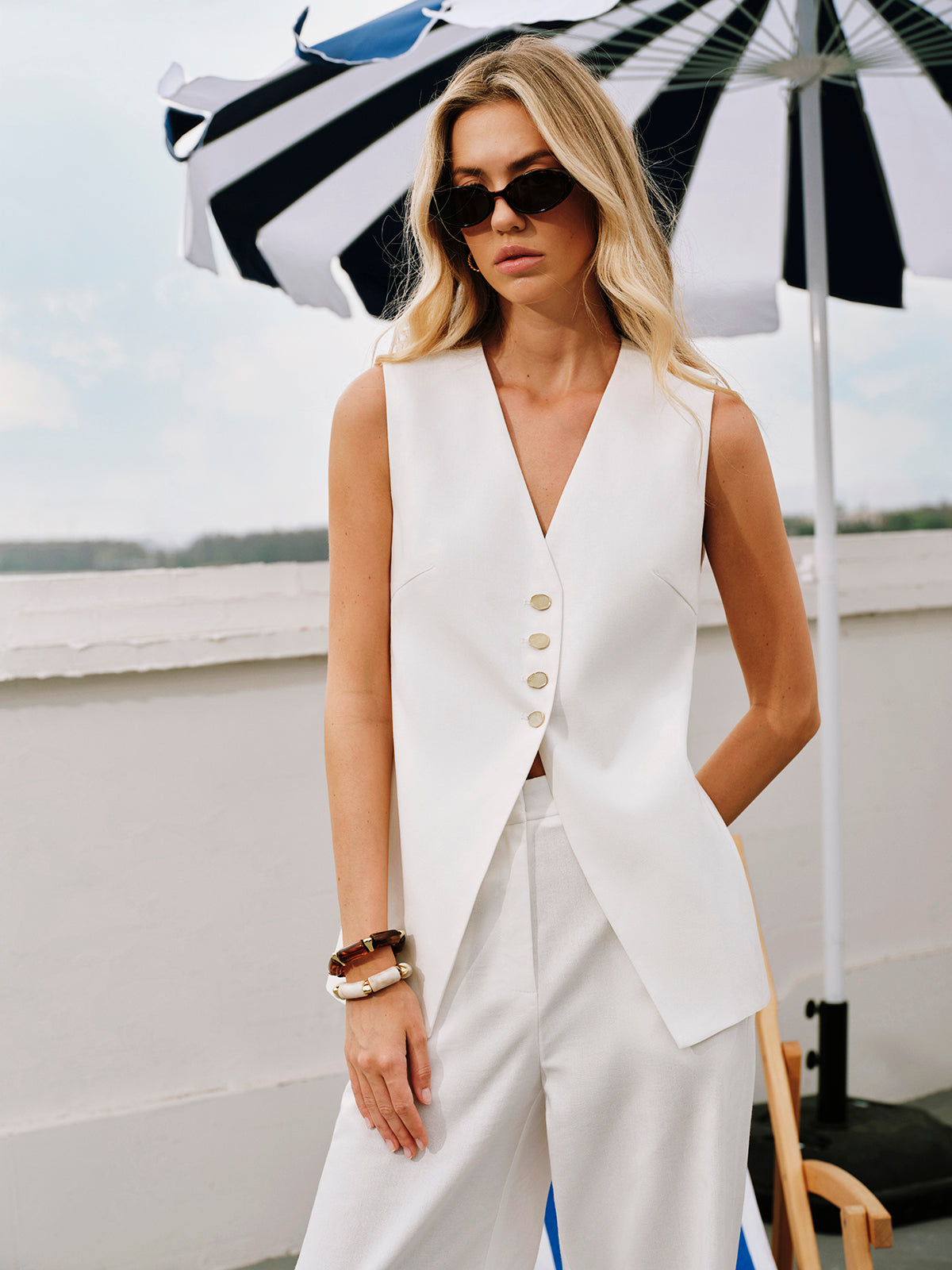 Jula linnen cardigan met knoopsluiting, ademende stof voor dames