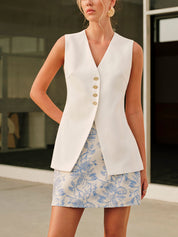 Jula linnen cardigan met knoopsluiting, ademende stof voor dames