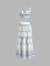 Two-piece set white with blue embroidery front view