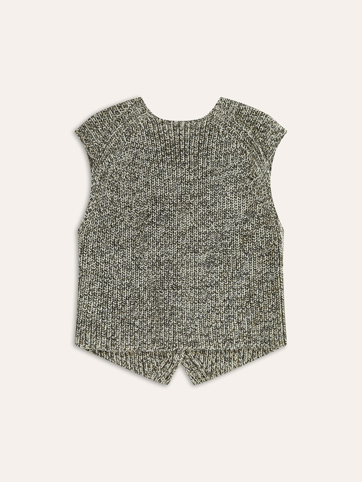 Knitted sleeveless vest gray flat lay back view