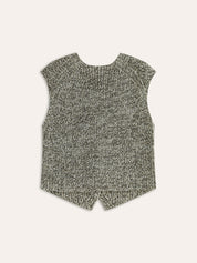 Knitted sleeveless vest gray flat lay back view