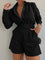 Black linen co-ord set front view